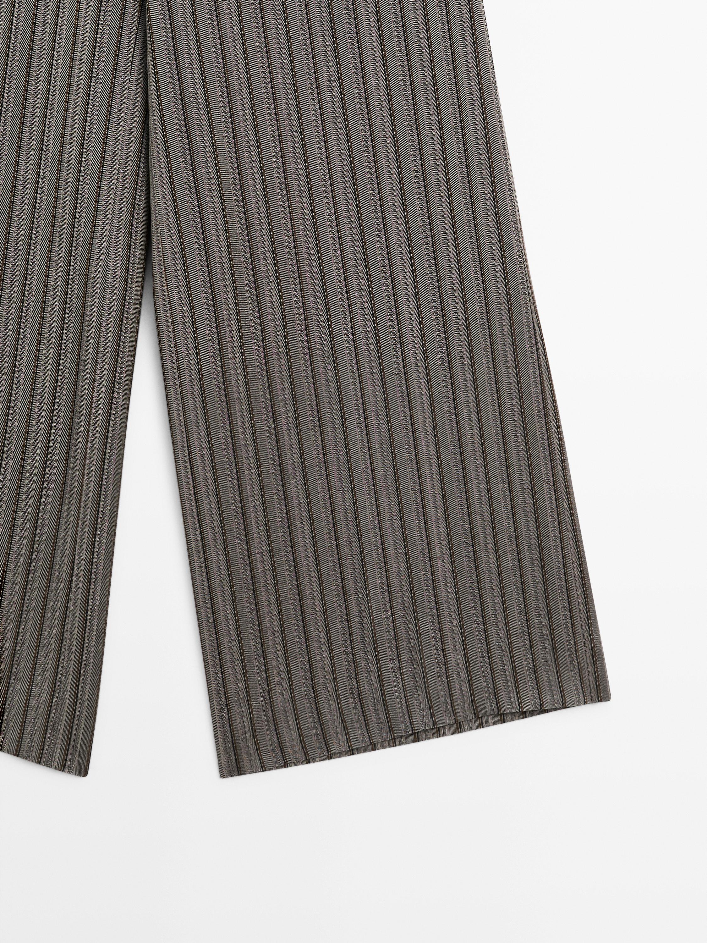 Pantalon large à rayures